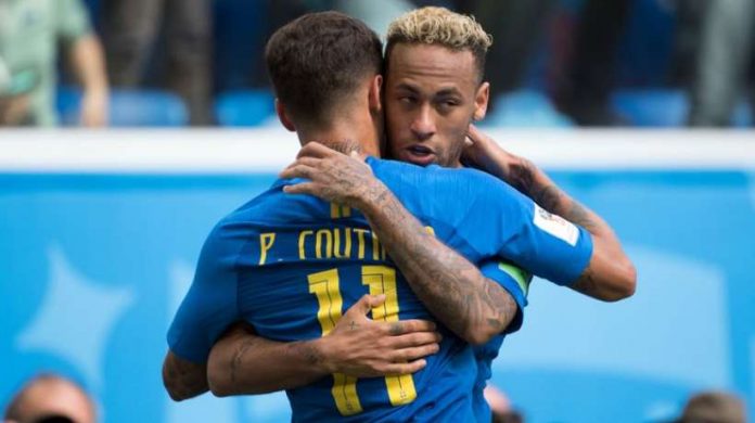 Coutinho et Neymar lors d'un match du Mondial 2018