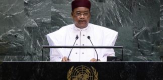 Le président nigérien Mahamadou Issoufou à la tribune des Nations unies le 24 septembre 2019.