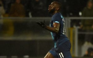 Guimaraes, le 16 février 2020. Moussa Marega, joueur du FC Porto exaspéré par les insultes racistes, a quitté le terrain. AFP/Miguel Riopa